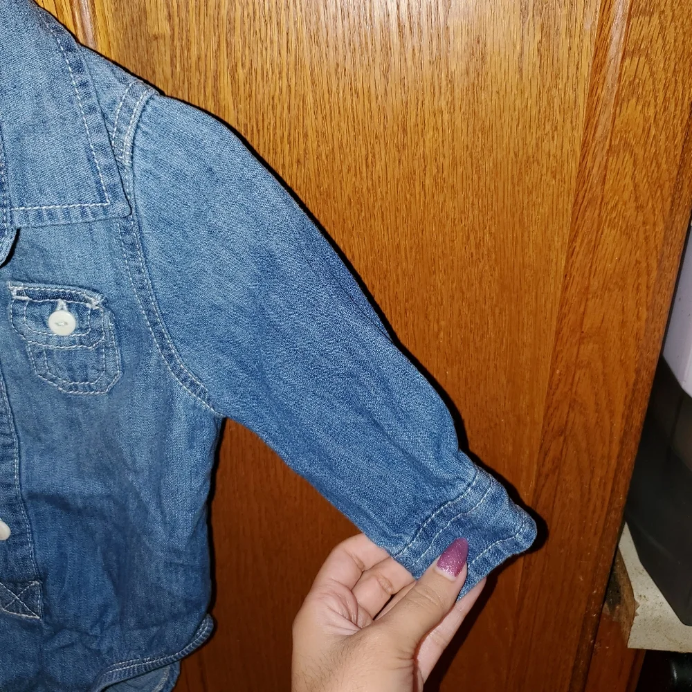 5 for $25 | OshKosh B'gosh Denim Chambray Button Up Long Sleeve Bodysuit